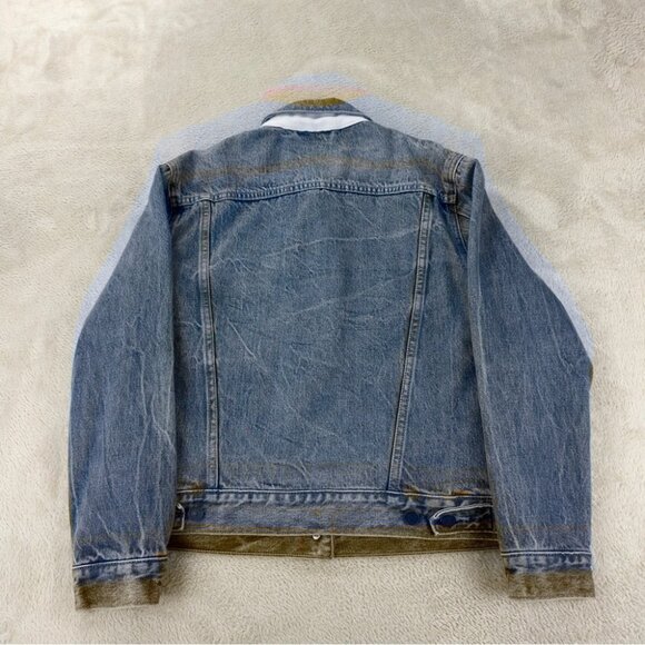 Levi's x Hudson's Bay Women's Sz S Reversible Blanket Lined Stripes Denim Jacket - Picture 5 of 15